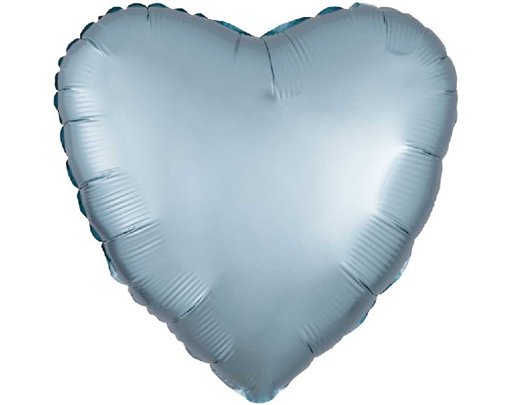 18in SATIN LUXE PASTEL BLUE HEART FOIL