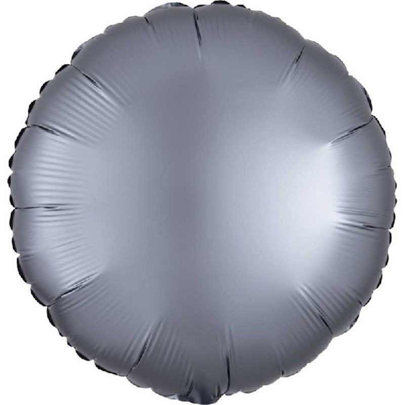 18in SATIN LUXE GRAPHITE CIRCLE FOIL