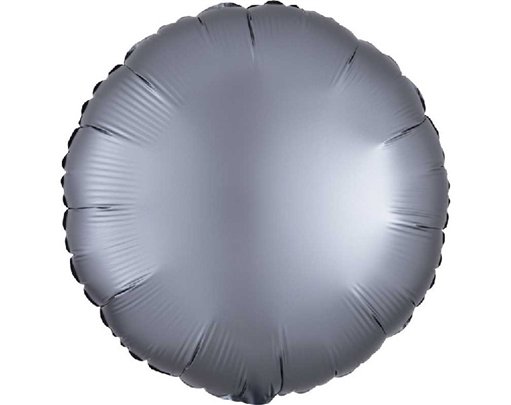 18in SATIN LUXE GRAPHITE CIRCLE FOIL