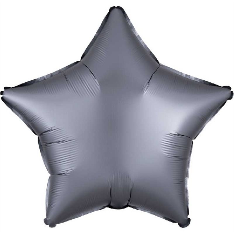 19in SATIN LUXE GRAPHITE STAR FOIL