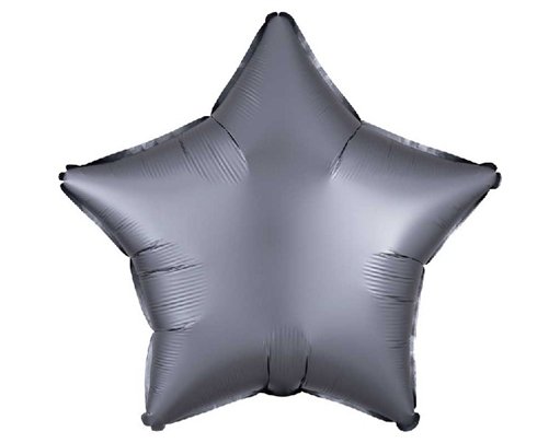 19in SATIN LUXE GRAPHITE STAR FOIL