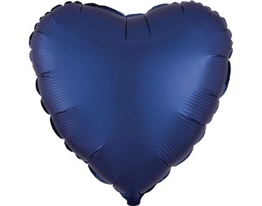 18in SATIN LUXE NAVY HEART FOIL