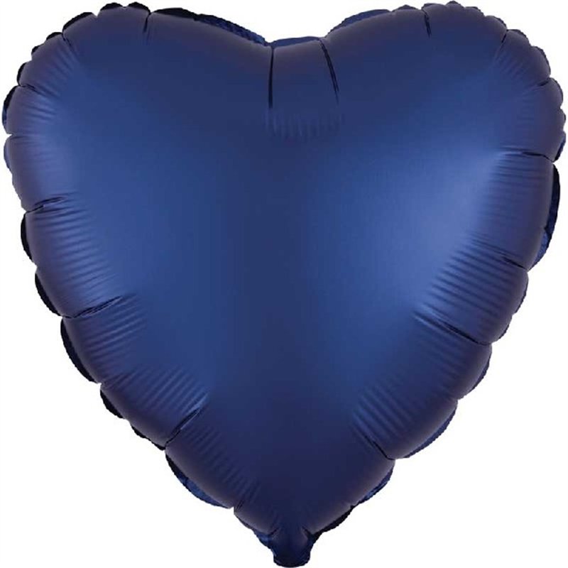 18in SATIN LUXE NAVY HEART FOIL