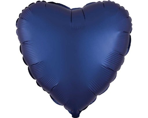 18in SATIN LUXE NAVY HEART FOIL