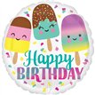 18in HAPPY ICE CREAM BIRTHDAY FOIL