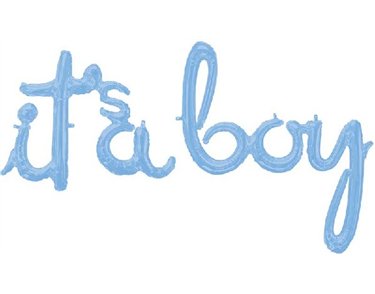 SCRIPT PHRASE ITS A BOY PASTEL BLUE FOIL