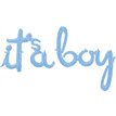 SCRIPT PHRASE ITS A BOY PASTEL BLUE FOIL