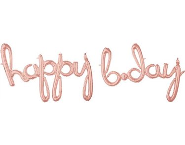 SCRIPT PHRASE HAPPY BDAY ROSE GOLD FOIL