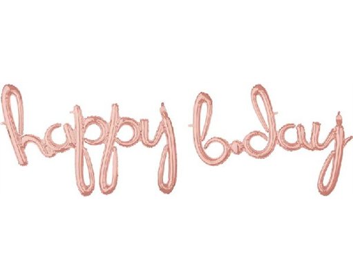 SCRIPT PHRASE HAPPY BDAY ROSE GOLD FOIL