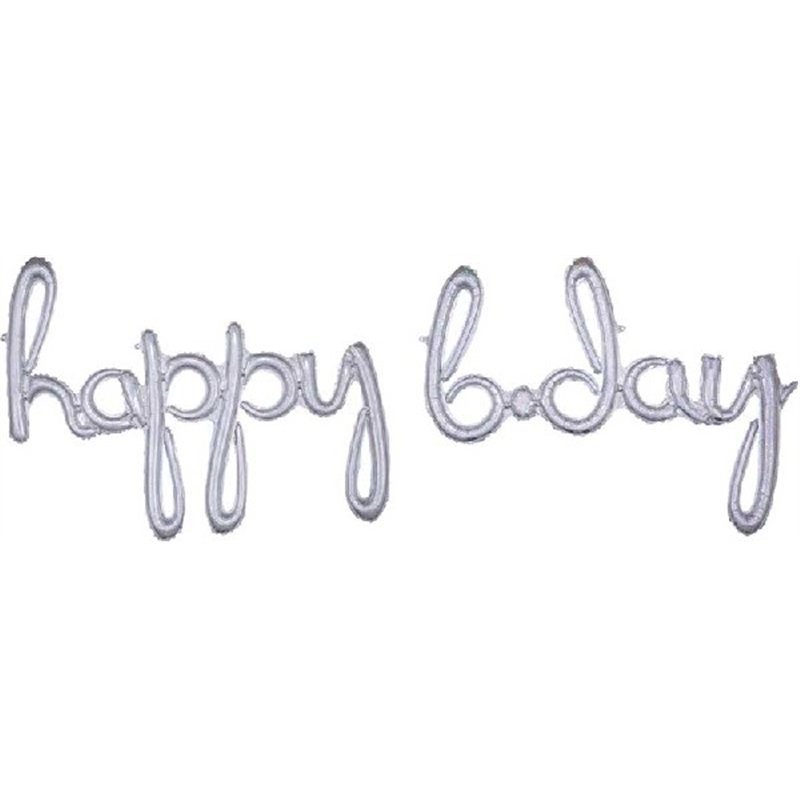 SCRIPT PHRASE HAPPY BDAY HOLOGRAPHIC FOIL