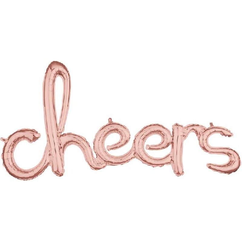SCRIPT PHRASE CHEERS ROSE GOLD FOIL