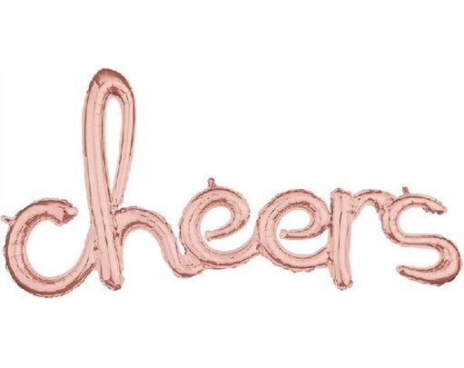 SCRIPT PHRASE CHEERS ROSE GOLD FOIL