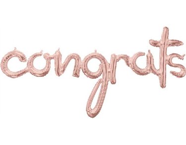 SCRIPT PHRASE CONGRATS ROSE GOLD FOIL