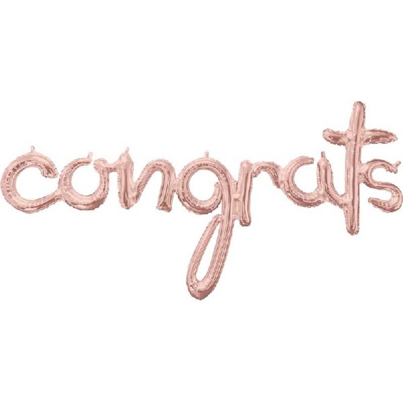 SCRIPT PHRASE CONGRATS ROSE GOLD FOIL