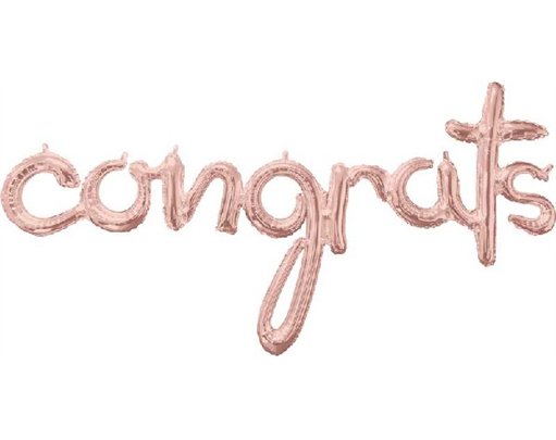 SCRIPT PHRASE CONGRATS ROSE GOLD FOIL