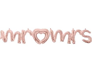 SCRIPT PHRASE MR & MRS ROSE GOLD FOIL
