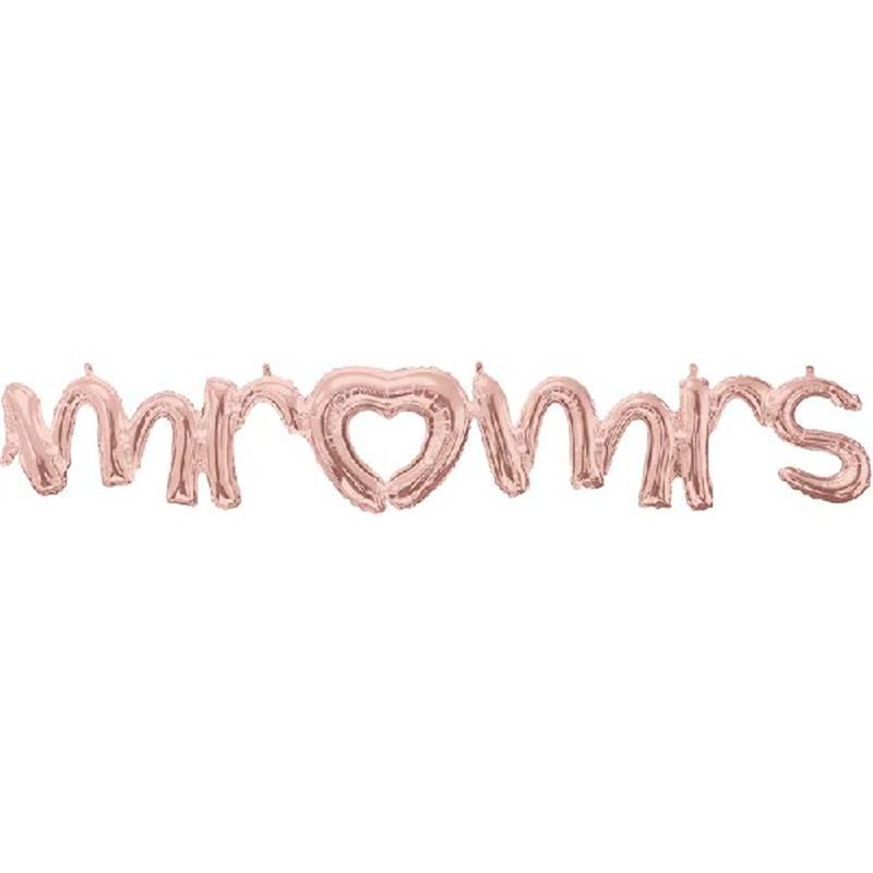 SCRIPT PHRASE MR & MRS ROSE GOLD FOIL