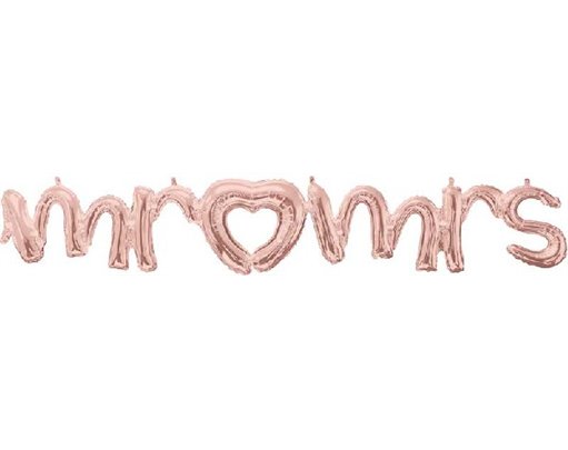 SCRIPT PHRASE MR & MRS ROSE GOLD FOIL