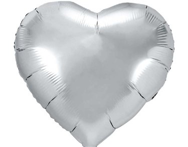 61cm SILVER HEART FOIL BALLOON