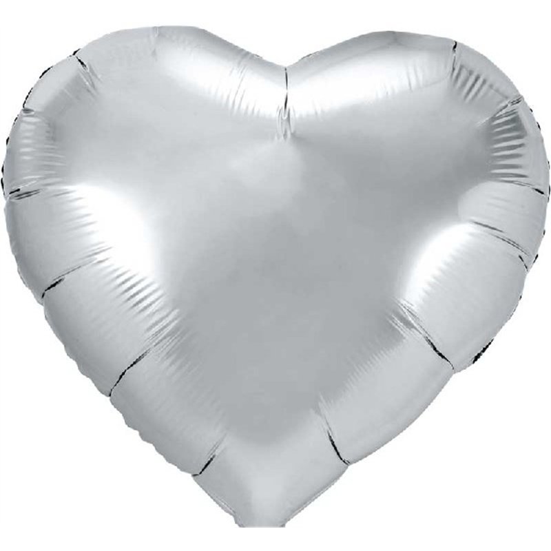 61cm SILVER HEART FOIL BALLOON