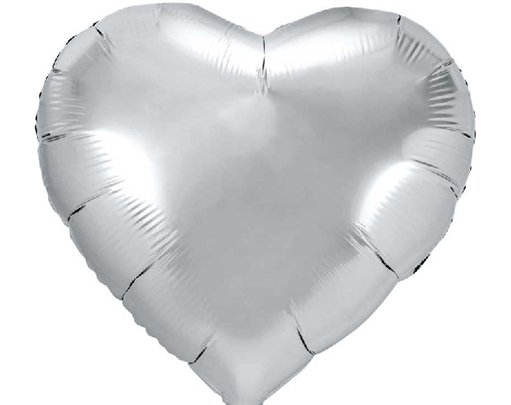 61cm SILVER HEART FOIL BALLOON