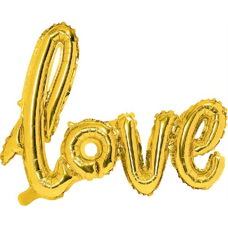 GOLD PHRASE LOVE AIR FILL FOIL BALLOON