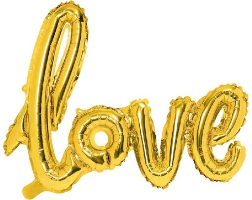 GOLD PHRASE LOVE AIR FILL FOIL BALLOON