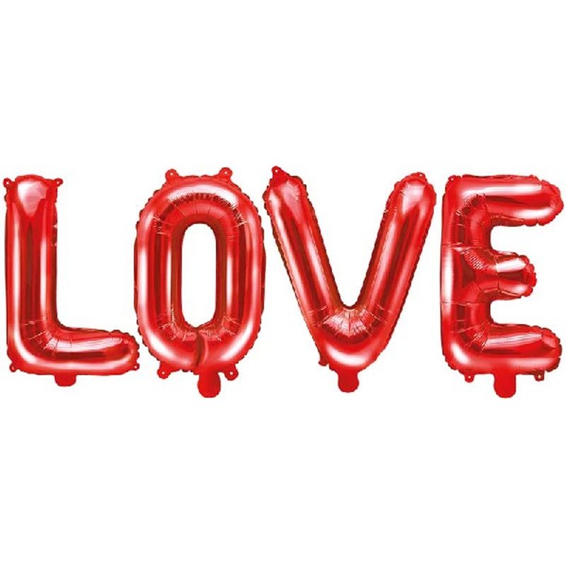 RED PHRASE LOVE AIR FILL FOIL BALLOON