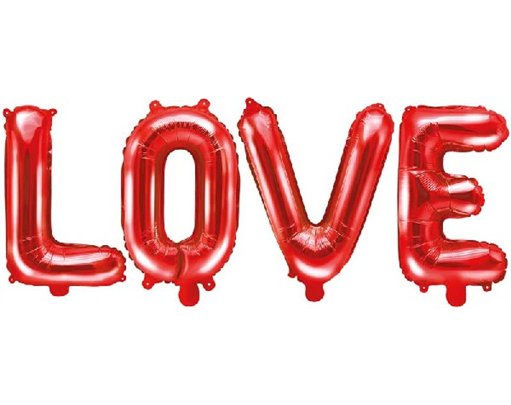 RED PHRASE LOVE AIR FILL FOIL BALLOON