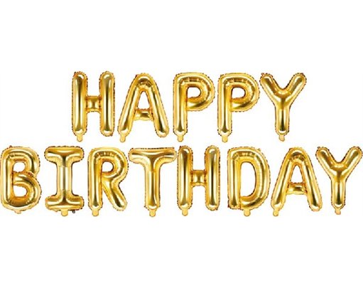 HAPPY BIRTHDAY GOLD AIR FILL FOIL BALLOON KIT
