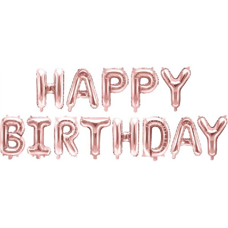 HAPPY BIRTHDAY ROSE GOLD AIR FILL FOIL BALLOON