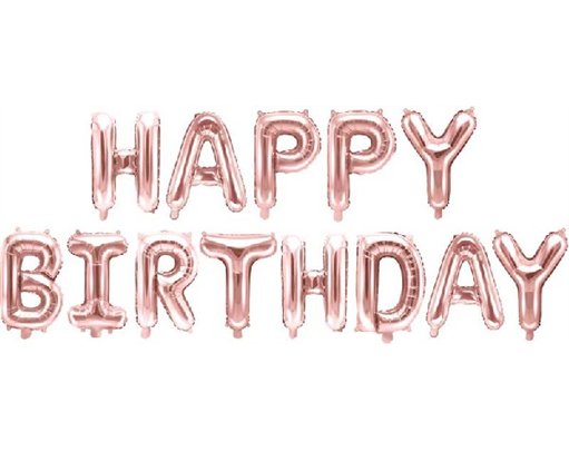 HAPPY BIRTHDAY ROSE GOLD AIR FILL FOIL BALLOON