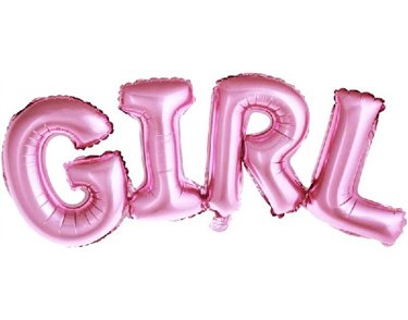 PINK GIRL PHRASE GIRL AIR FILL FOIL BALLOON