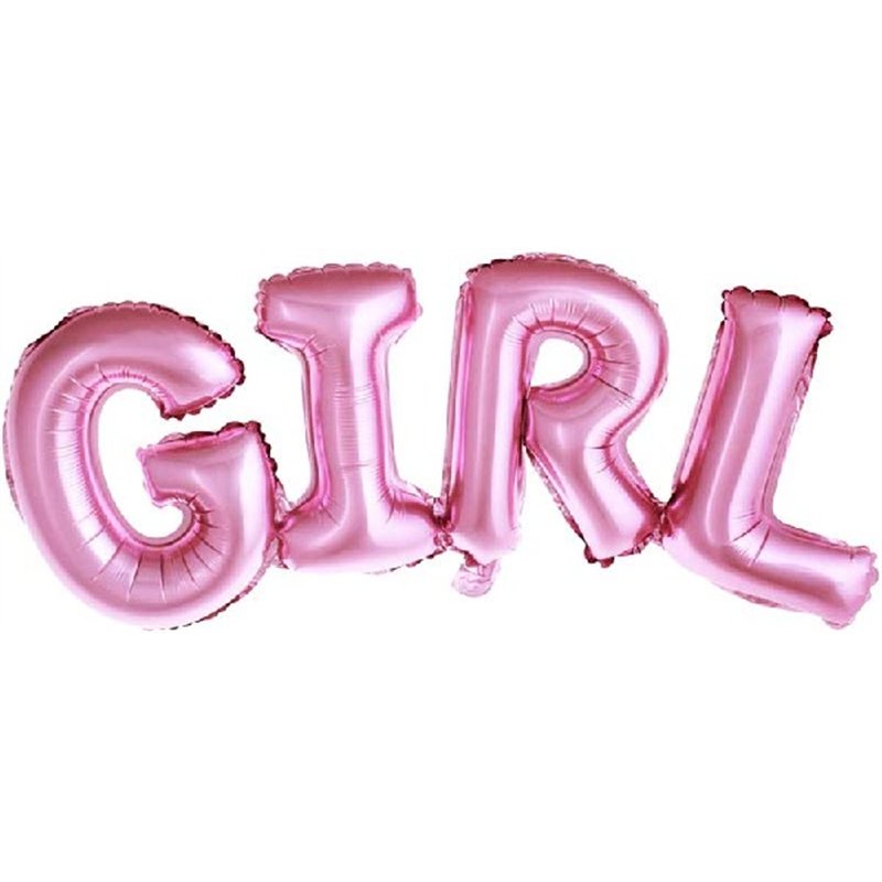 PINK GIRL PHRASE GIRL AIR FILL FOIL BALLOON