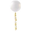 36in WHITE PEARLISED WITH TASSEL BALLOON