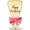 36in B/DAY GLASS WITH RIBBON FOIL