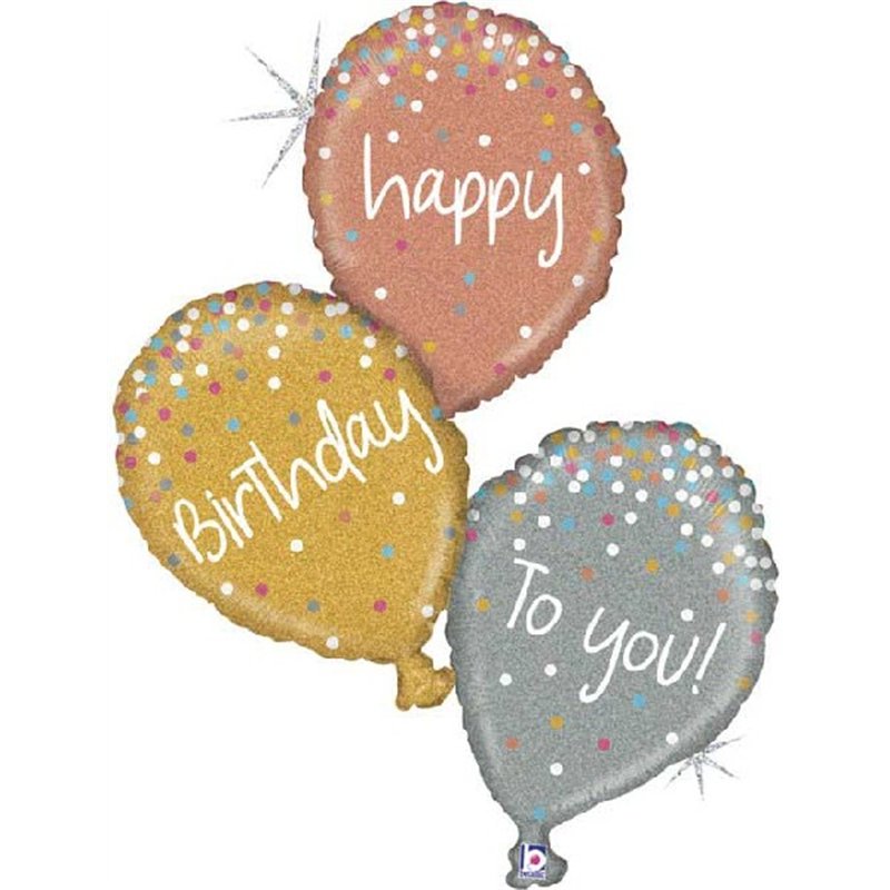 40in ROSE GOLD B/DAY BALLOONS FOIL