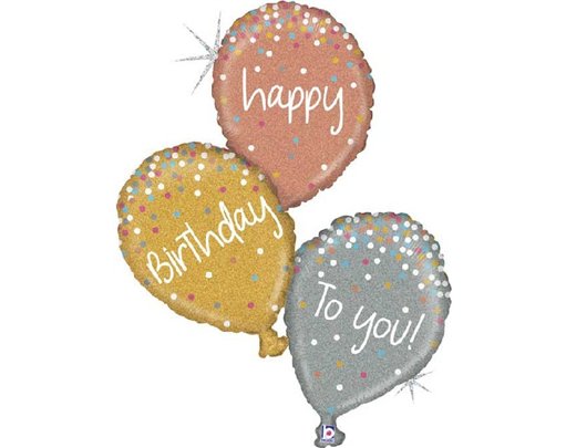 40in ROSE GOLD B/DAY BALLOONS FOIL