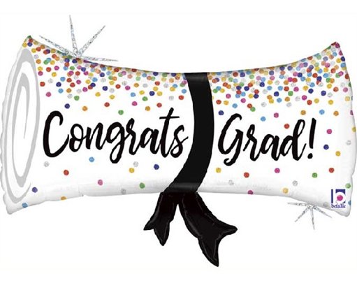 31in GRAD CONFETTI DIPLOMA FOIL BALLOON