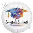 18in PAINTERLY GRAD CONGRATS FOIL BALLOON