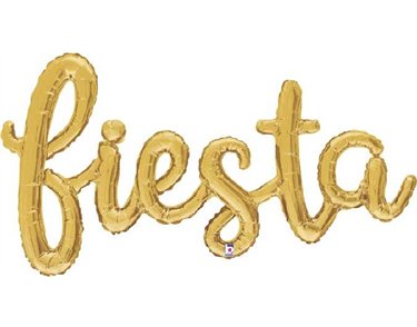 53in FIESTA GOLD FOIL SCRIPT BALLOON