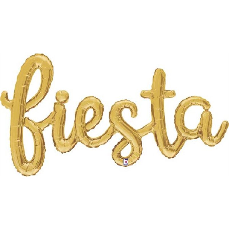 53in FIESTA GOLD FOIL SCRIPT BALLOON