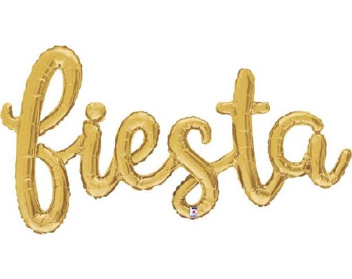 53in FIESTA GOLD FOIL SCRIPT BALLOON
