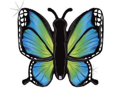 46in RADIANT BUTTERFLY BLUE FOIL BALLOON