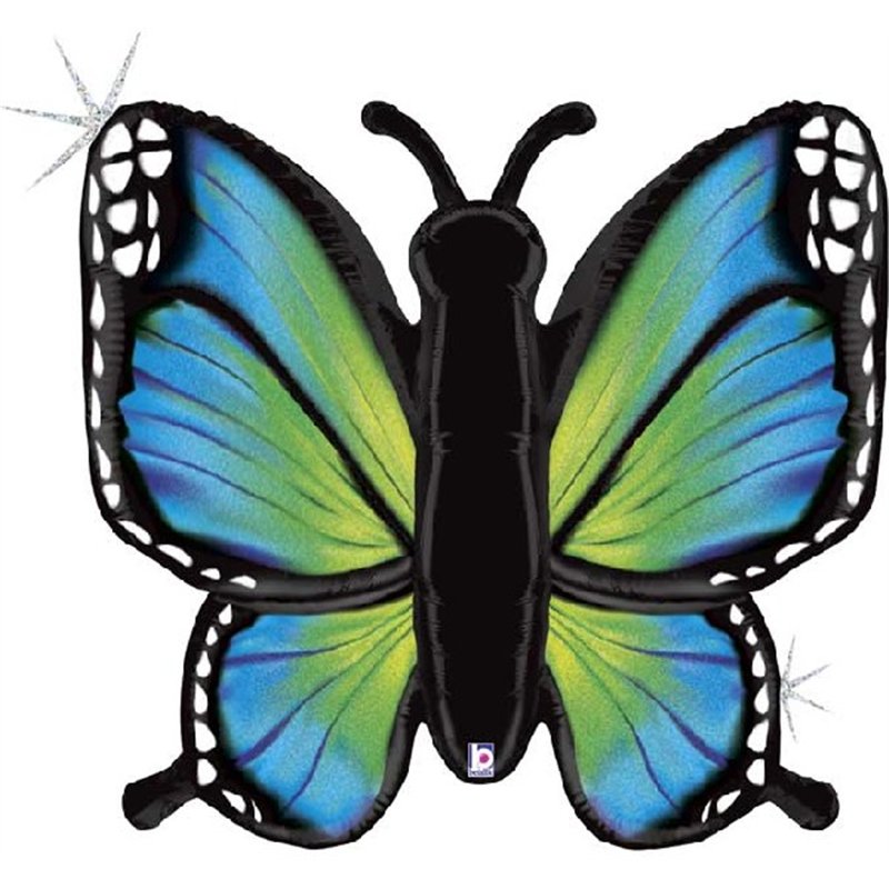 46in RADIANT BUTTERFLY BLUE FOIL BALLOON