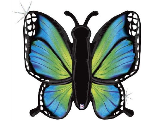 46in RADIANT BUTTERFLY BLUE FOIL BALLOON
