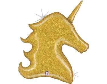 38in GOLD GLITTER UNICORN FOIL BALLOON