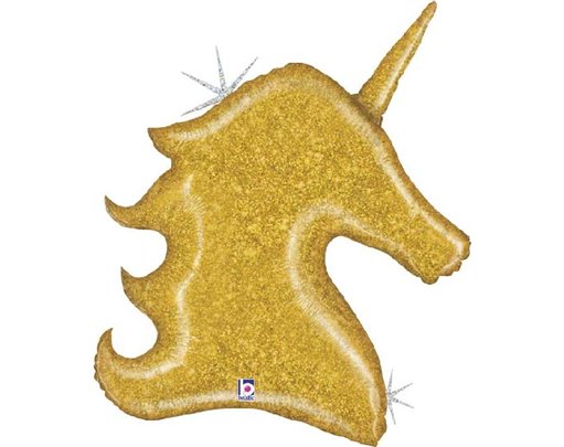 38in GOLD GLITTER UNICORN FOIL BALLOON