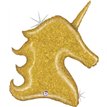 38in GOLD GLITTER UNICORN FOIL BALLOON
