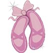 40in BALLET SLIPPERS FOIL BALLOON